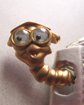 1980's Book Worm Pin Never Worn Google Eyes Danecraft