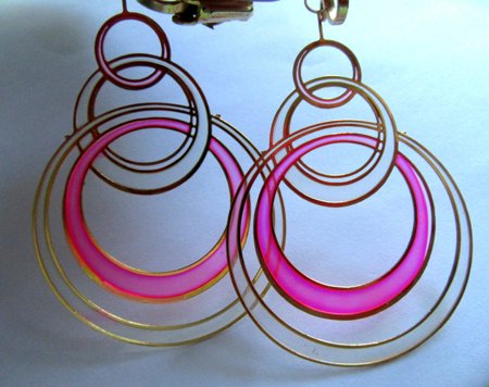 Mod 1960's Cellulose Earrings Vintage Jewelry