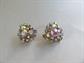 1950's Mid Century Rhinestone Earrings Aurora Borealis Vintage Costume Jewelry 50's Accessories