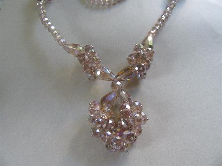 Crystal Cluster Necklace Champagne  