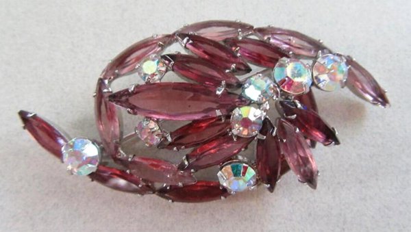 Pierre Rhinestone Pin Vintage Signed Jewelry
