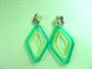 Mod 1960's Earrings Lime and Yellow Clip On  Go Go Vintage Costume Jewelry '60's Accessories