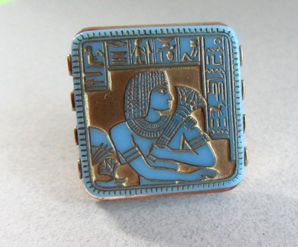 Anson Single Cufflink  Glass Egyptian Pharaoh Jewelry Making