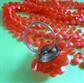 Mod 1960's Orange Long Necklace Bonus Ring Hong Kong '60's Accessories Go Go Beads Vintage Costume Jewelry