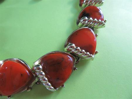 Bakelite  Necklace Signed Charel Vintage Jewelry