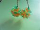 Mod 1960's Earrings Citrus Cluster Ball Clip Ons Orange Green Yellow '60's Accessories Go Go Vintage Costume Jewelry