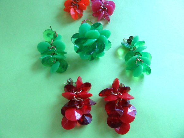 Mod 1960's Earrings Lot Japan Vintage Jewelry 