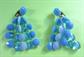 1960's Mod Blue Dangle Clip On Earrings '60's Accessories Vintage Costume Jewelry Go Go