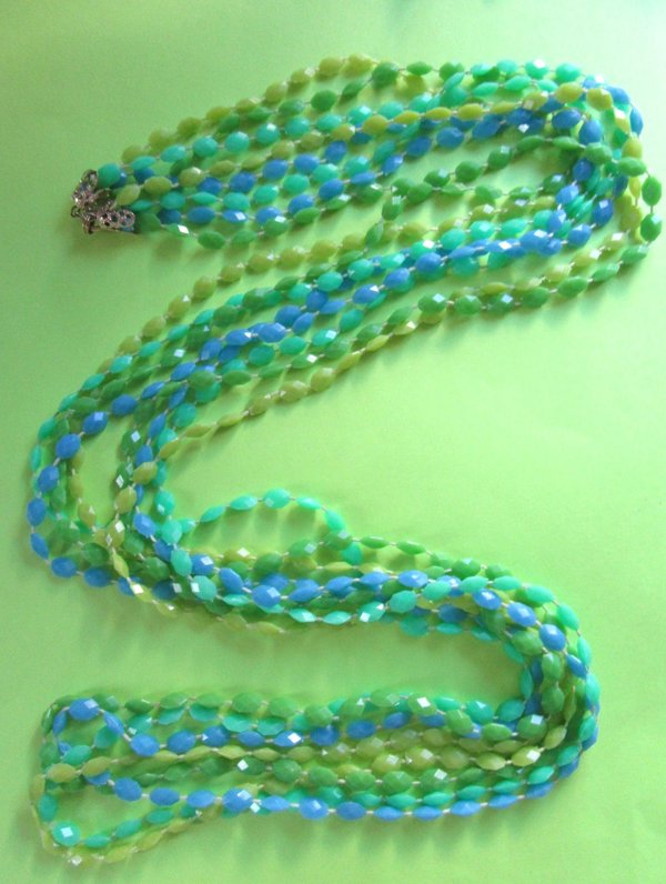 Mod 1960's Long Necklace '60's Accessories Beads Vintage Jewelry