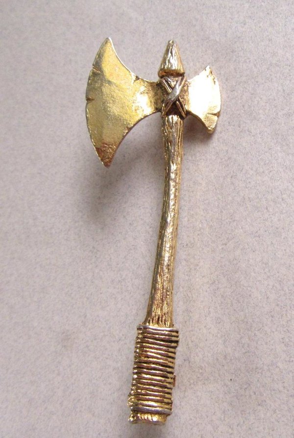 Vintage Hatchet Pin Signed Cinerama Cranston RI Medieval Signed Jewelry