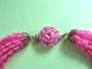 Mod 1960's Multi Strand Necklace Hot Pink Purple '60's Accessories Vintage Costume Jewelry