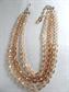 1950s Faceted Lucite Multi Strand Necklace Western Germany Champagne Brown Vintage Costume Jewelry '50's Accessories