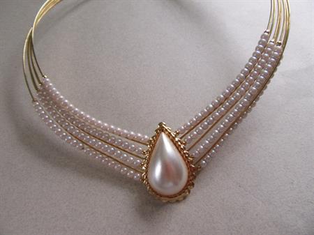 1970's PETITE Faux Coil Choker Necklace  Vintage Jewelry  Cleopatra