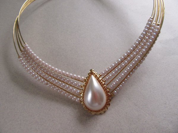 1970's PETITE Faux Coil Choker Necklace  Vintage Jewelry  Cleopatra