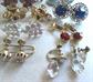 Vintage Earrings Lot Clip Ons Screw Ons Costume Jewelry Damascene Cloisonné Seashells