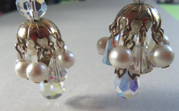 1950's Crystal Earrings Vintage Jewelry 
