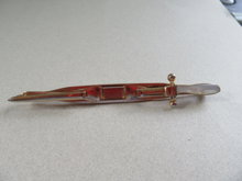 Swank Sword Tie Bar Mother of Pearl Handle Men's Jewelry Fencing