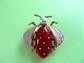 Cherry Red Bug Pin Brooch Lucite Insect Polka Dot  Vintage Costume Jewelry Figural