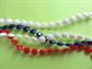 Mod 1960's Necklace Hong Kong Red White Blue Plus Bangle Patriotic Vintage Costume Jewelry '60's Accessories