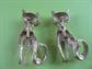 1950's Siamese Cat Pins Rhinestone Collars Vintage Costume Jewelry 