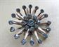 Atomic 1950's Blue Rhinestone Starburst Pin Vintage Costume Jewelry '50's Accessories