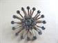 Atomic 1950's Blue Rhinestone Starburst Pin Vintage Costume Jewelry '50's Accessories