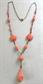 1930's Orange Celluloid Necklace Vintage costume Jewelry