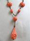 1930's Orange Celluloid Necklace Vintage costume Jewelry