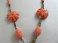 1930's Orange Celluloid Necklace Vintage costume Jewelry