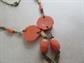 1930's Orange Celluloid Necklace Vintage costume Jewelry