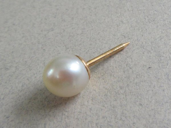 Genuine Cultured Pearl 14k Gold Tie Tac Fine Jewelry 