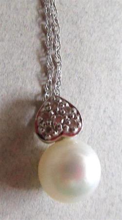 Genuine 18K Gold Pearl And Diamond Necklace Fine Jewelry