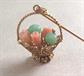 Genuine Coral and Jade Stick Pin Vintage Jewelry
