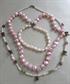 Fresh Water Pearl Necklaces and Bracelet Sterling Clasp Pearls Glass Beads 18K Plated 