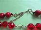 Cherry Red lucite and Faux Cinnabar Necklaces Rose Glass Transfer Pin Vintage Costume Jewelry