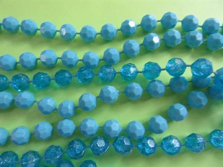 1960's Mod Blue Long Necklace Beads Vintage Jewelry