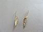 14k Gold Feather or Leaf Earrings Minimalist 0.5 Grams Fine Jewelry