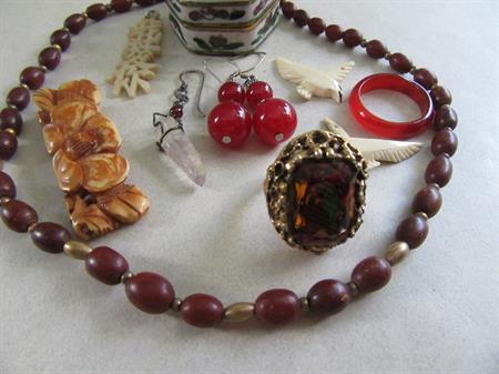 Vintage Jewelry Lot Enameled Box Sterling