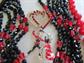 Red and Black Jewelry Lot Necklaces Pins  Vintage Costume Jewelry