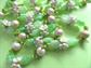 Mod 1960s Necklace Green Fruit Salad  Daisy Flowers Vintage Costume Jewelry Twiggy Go Go