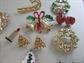 Christmas Pin Jewelry Lot Tree Candy Candle  Bells Wreath Holiday Brooch