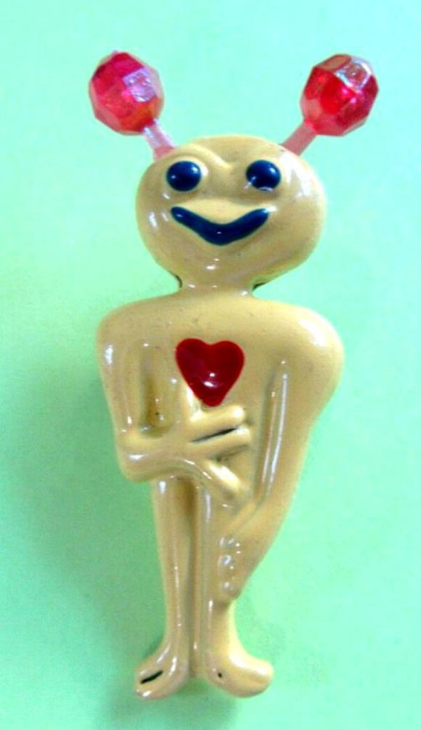 1980's Alien Pin Never Worn Martian Vintage Jewelry