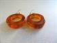 Bakelite Hoop Earrings Pierced Iced Tea Tortoise Old Stock Unworn Vintage Costume Jewelry