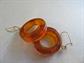 Bakelite Hoop Earrings Pierced Iced Tea Tortoise Old Stock Unworn Vintage Costume Jewelry