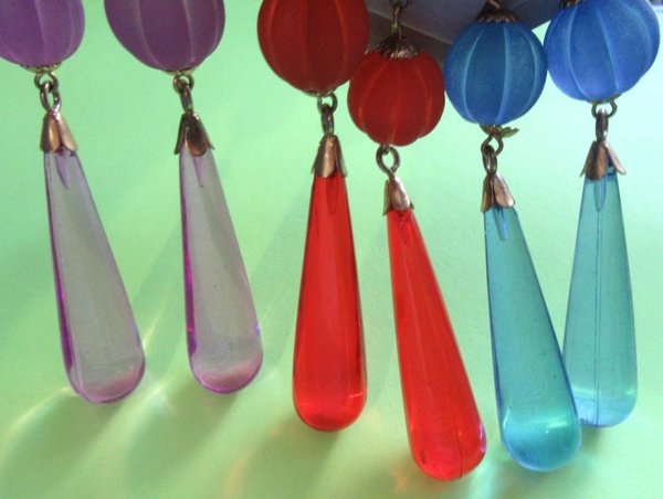 1980s Lucite Earrings Color Choice Vintage Jewelry