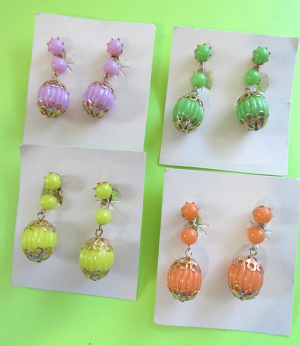 1960s Mod Earrings Hong Kong Your Choice Vintage Jewelry