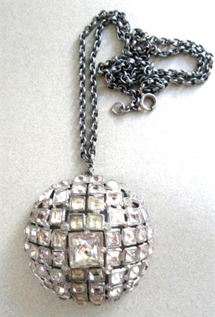 Vintage Rhinestone Dome  Necklace Vintage Jewelry