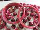 Vintage Cranberry Jewelry Lot Bangles Multi Strand Necklace Beads Earrings Costume Jewelry 1950's and Up