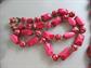 Vintage Cranberry Jewelry Lot Bangles Multi Strand Necklace Beads Earrings Costume Jewelry 1950's and Up