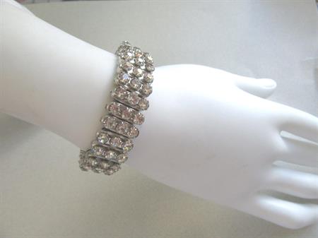 1950s Expansion rhinestone Bracelet Glam Vintage Costume Jewelry 50's Accessories Smaller Wrist